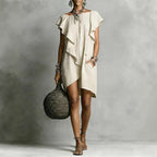 Solid short-sleeved dress — timeless colors
