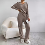 Isla | Striped V-neck Sweater Set