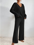 Isla | Striped V-neck Sweater Set