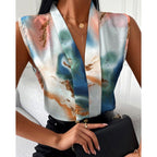 Haut sans manches col V imprimé - Chic&Shines