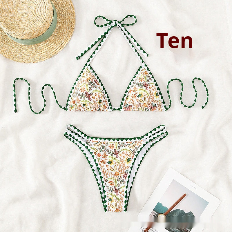 Mila — Green wrap two-piece bikini
