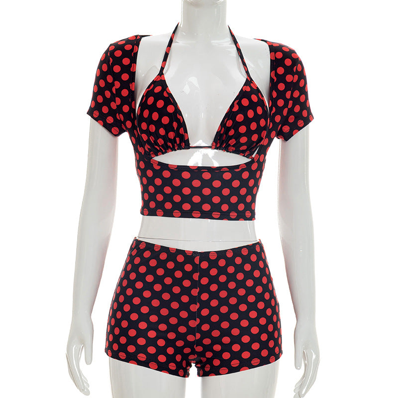 Ensemble pois chic — Short et débardeur coordonné