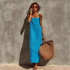 Sleeveless Square-Neck A-Line Dress