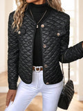 Manteau court manches longues matelassé en losanges - Chic&Shines