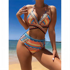Maillot de bain 2 pièces rétro bretelles croisées