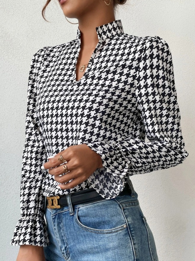 Haut à manches longues et col en V - Chic&Shines