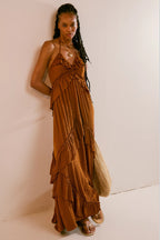 Sleeveless V-neck maxi dress
