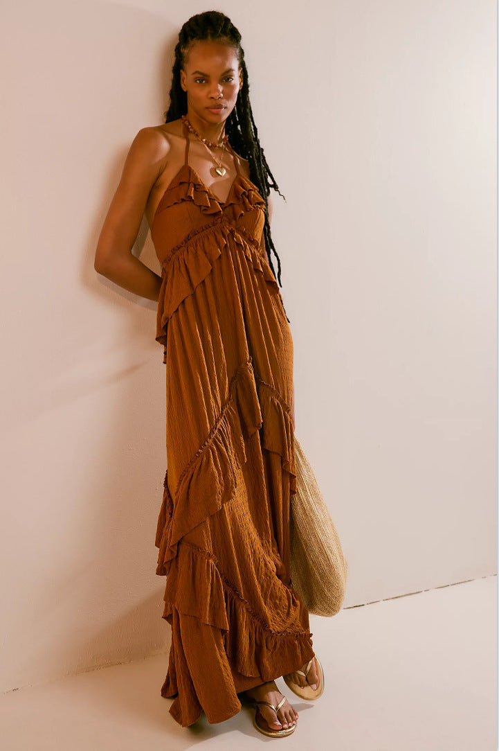 Sleeveless V-neck maxi dress