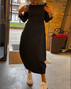 Alessandra | Robe Midi Col Ronde Automne