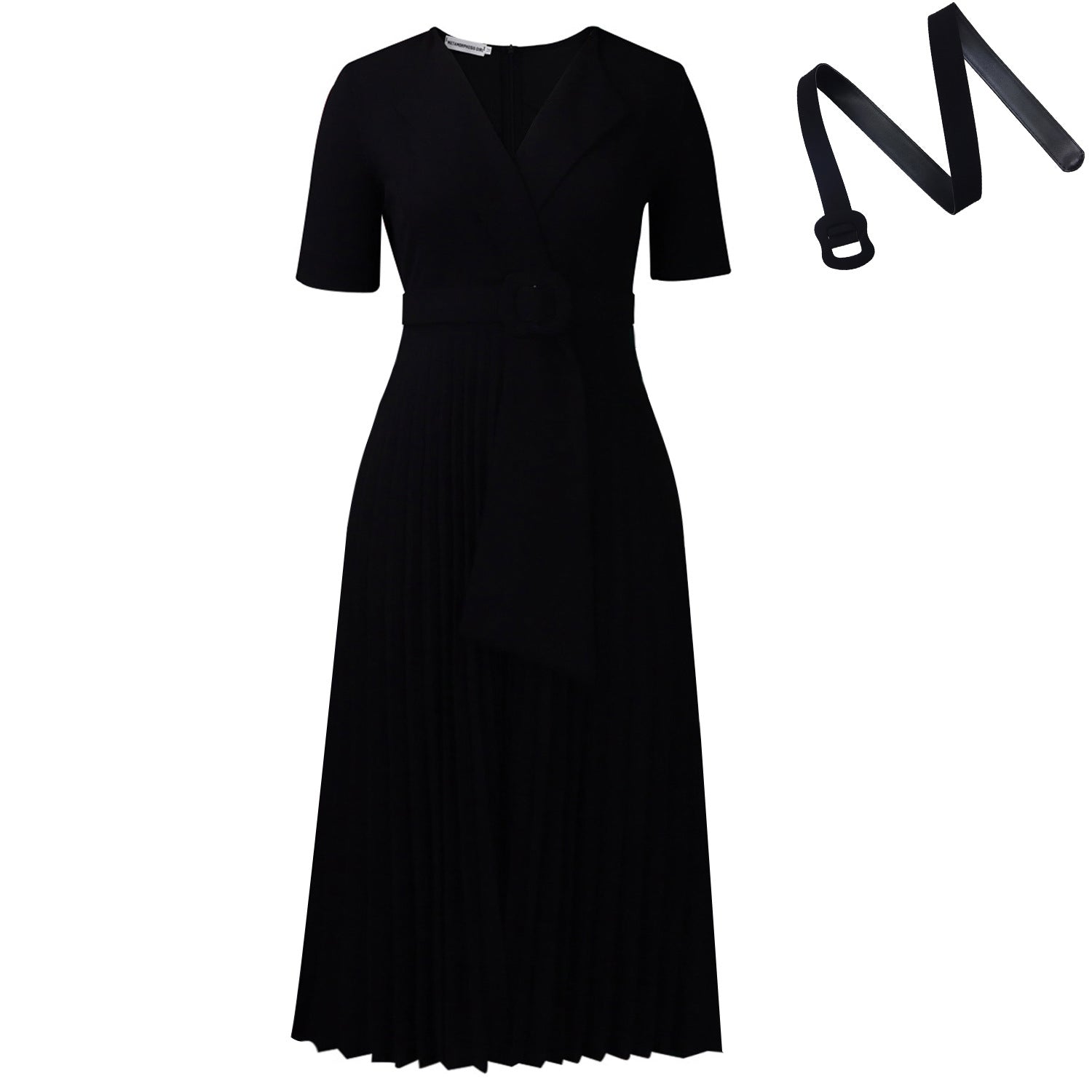 Robe midi taille haute ceinturée - Élégance intemporelle