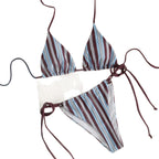 Laure — Maillot de bain à liens à nouer rayé