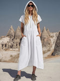 Robe midi à capuche et demi-zip