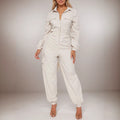 Combinaison pantalon manches longues fermeture éclair taille élastique - Chic&Shines
