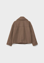 Manteau court pour femme avec double rangée de boutons et design intemporel