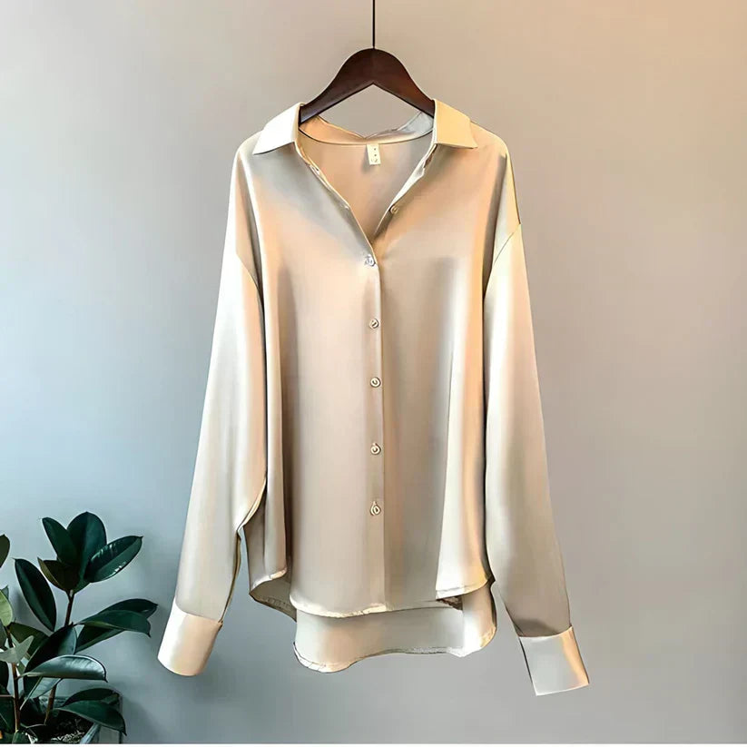 Fifine | Chemise en soie pour femme | Élégante, luxueuse & polyvalente | Parfaite pour l'automne