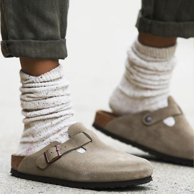 Premium unisex leather Boston sandal for fall