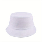 Chapeau bob blanc en coton, style décontracté, idéal pour l'été. Accessoire de mode unisexe, protection solaire, tendance et polyvalent.