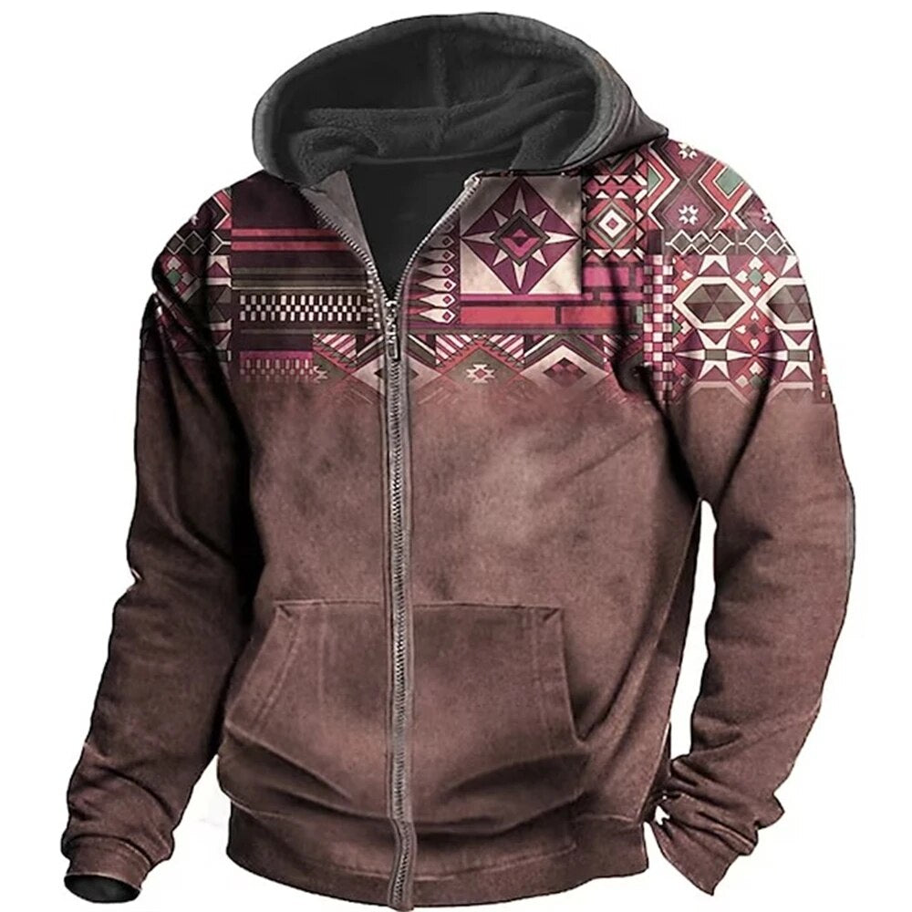 Veste d'hiver pour hommes | Sweat à capuche avec fermeture éclair | Design unique et confort décontracté