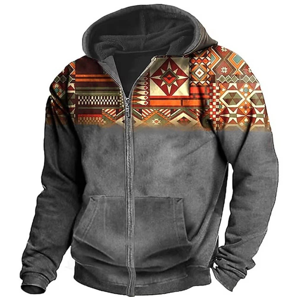 Veste d'hiver pour hommes | Sweat à capuche avec fermeture éclair | Design unique et confort décontracté