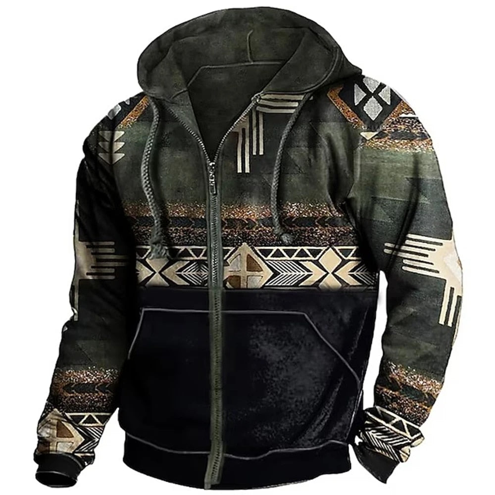 Veste d'hiver pour hommes | Sweat à capuche avec fermeture éclair | Design unique et confort décontracté