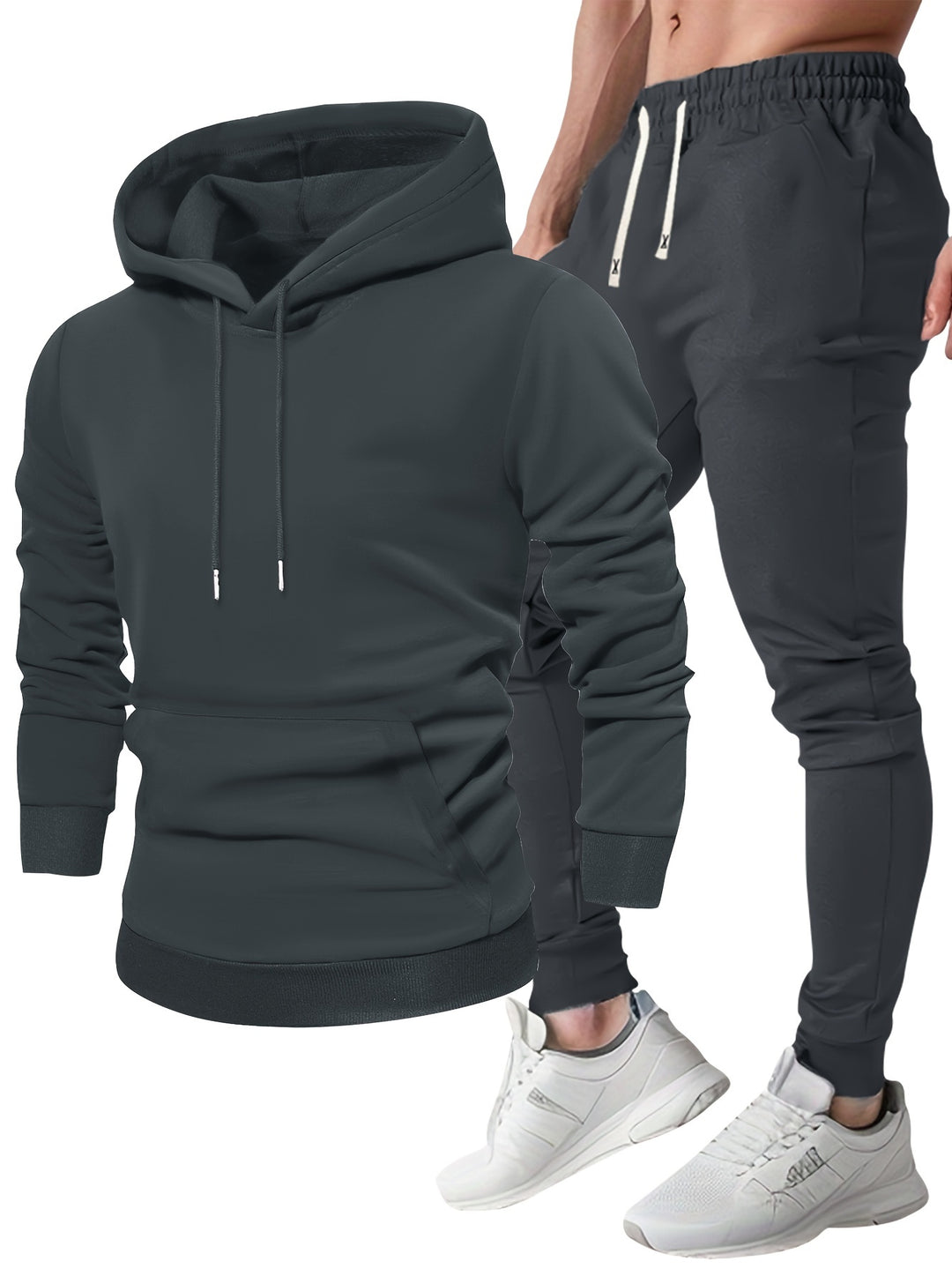 Ensemble de sport pour homme | Sweat à capuche et pantalon de jogging | Confortable et respirant | Printemps/Automne