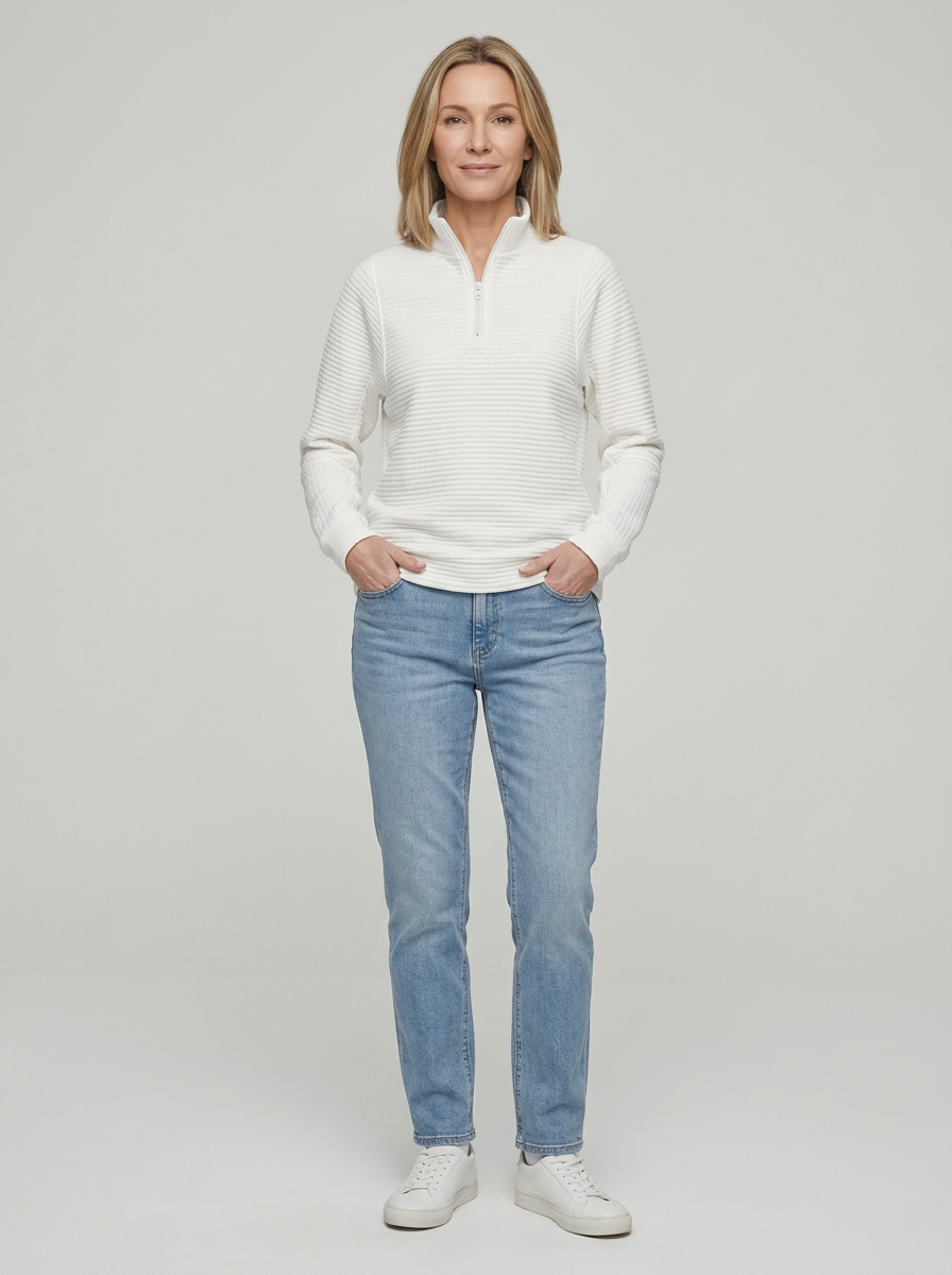 Women's Half-Zip Ribbed Pullover – Soft, Casual, and Perfect for Everyday Wear