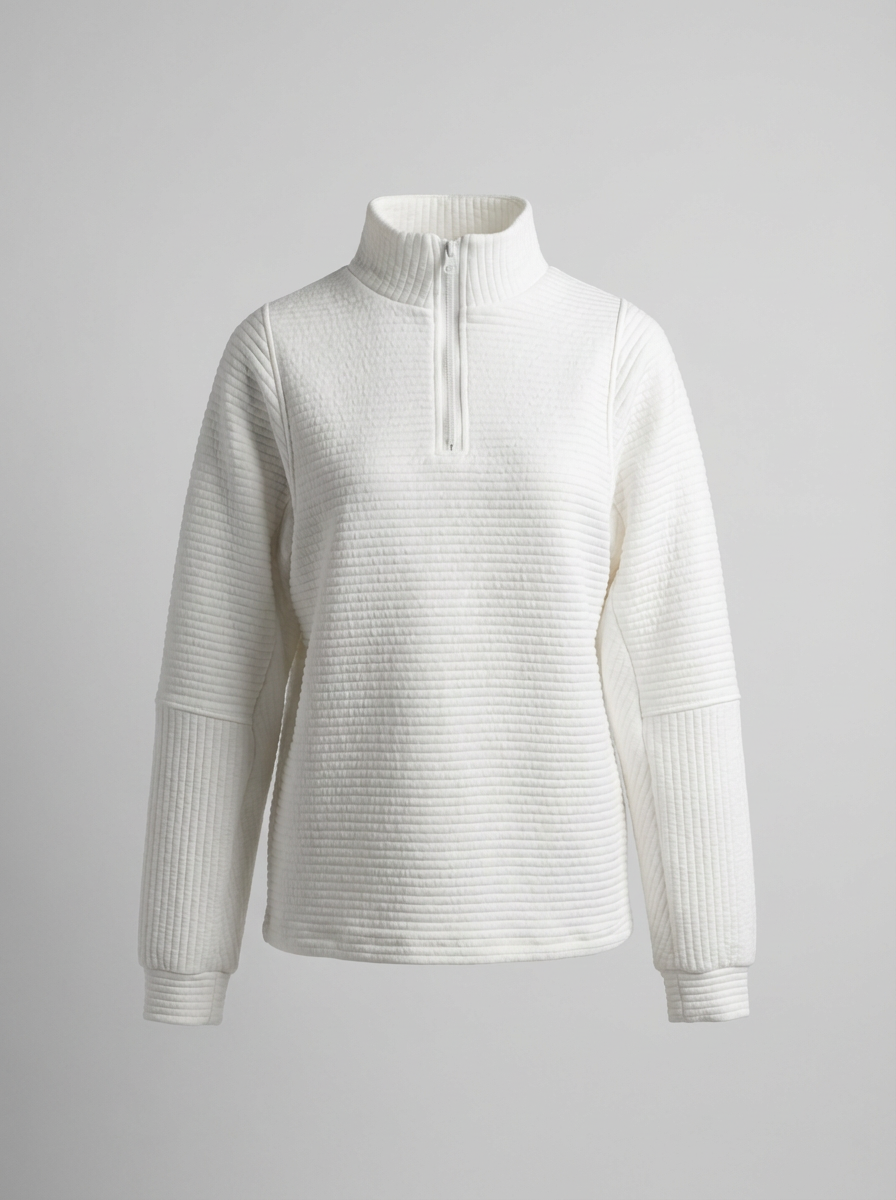 Women's Half-Zip Ribbed Pullover – Soft, Casual, and Perfect for Everyday Wear