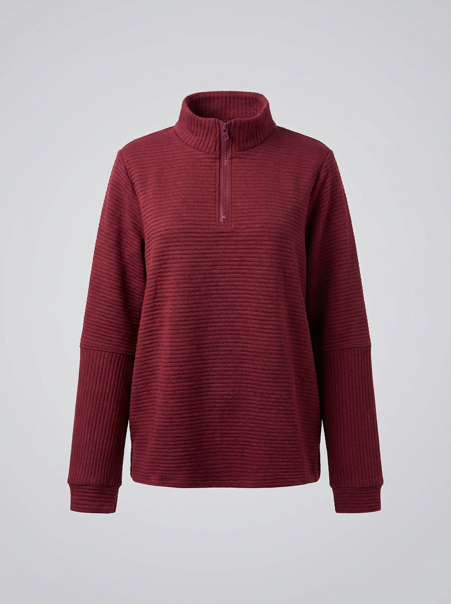 Women's Half-Zip Ribbed Pullover – Soft, Casual, and Perfect for Everyday Wear