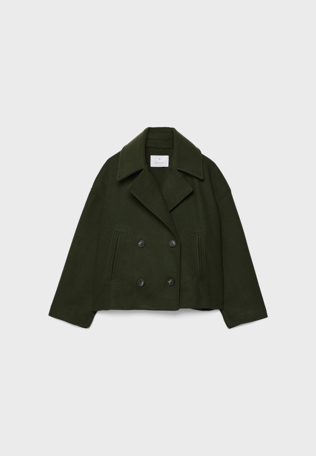 Manteau court pour femme avec double rangée de boutons et design intemporel