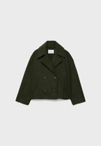 Manteau court pour femme avec double rangée de boutons et design intemporel