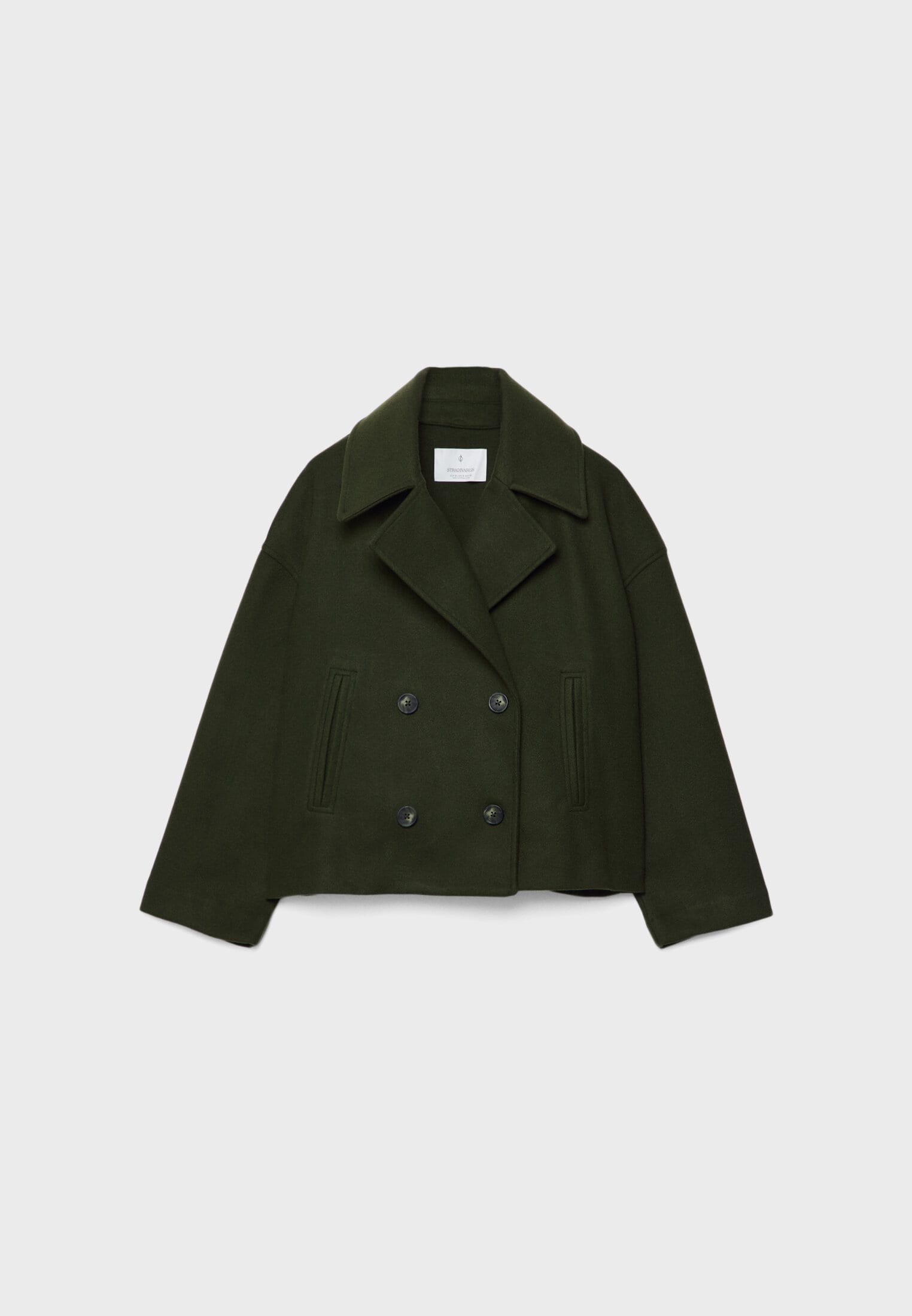 Manteau court pour femme avec double rangée de boutons et design intemporel