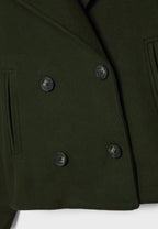 Manteau court pour femme avec double rangée de boutons et design intemporel