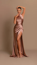 Robe en satin d'automne