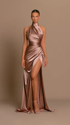 Robe en satin d'automne