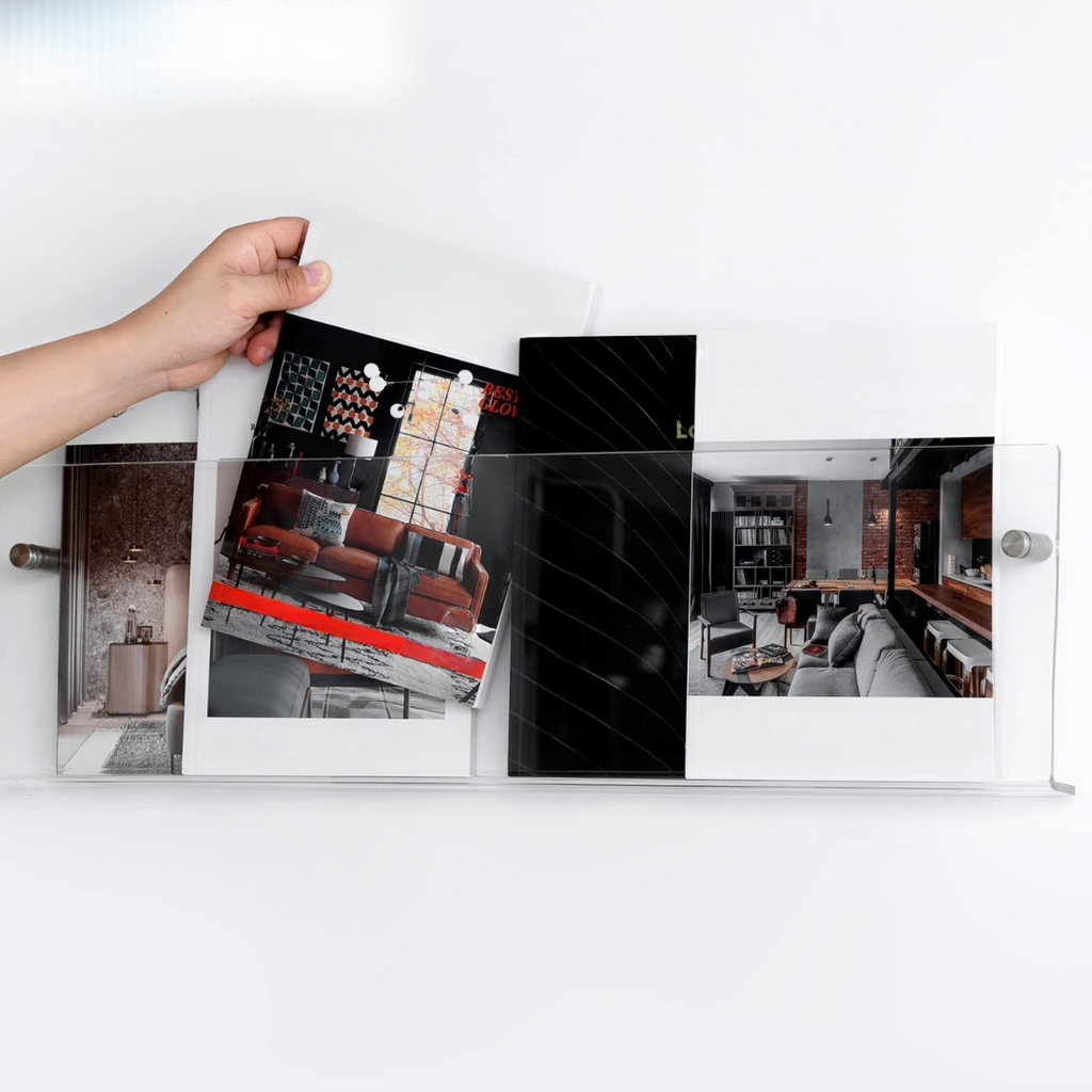 Etagère murale Porte-magazines en acrylique transparent