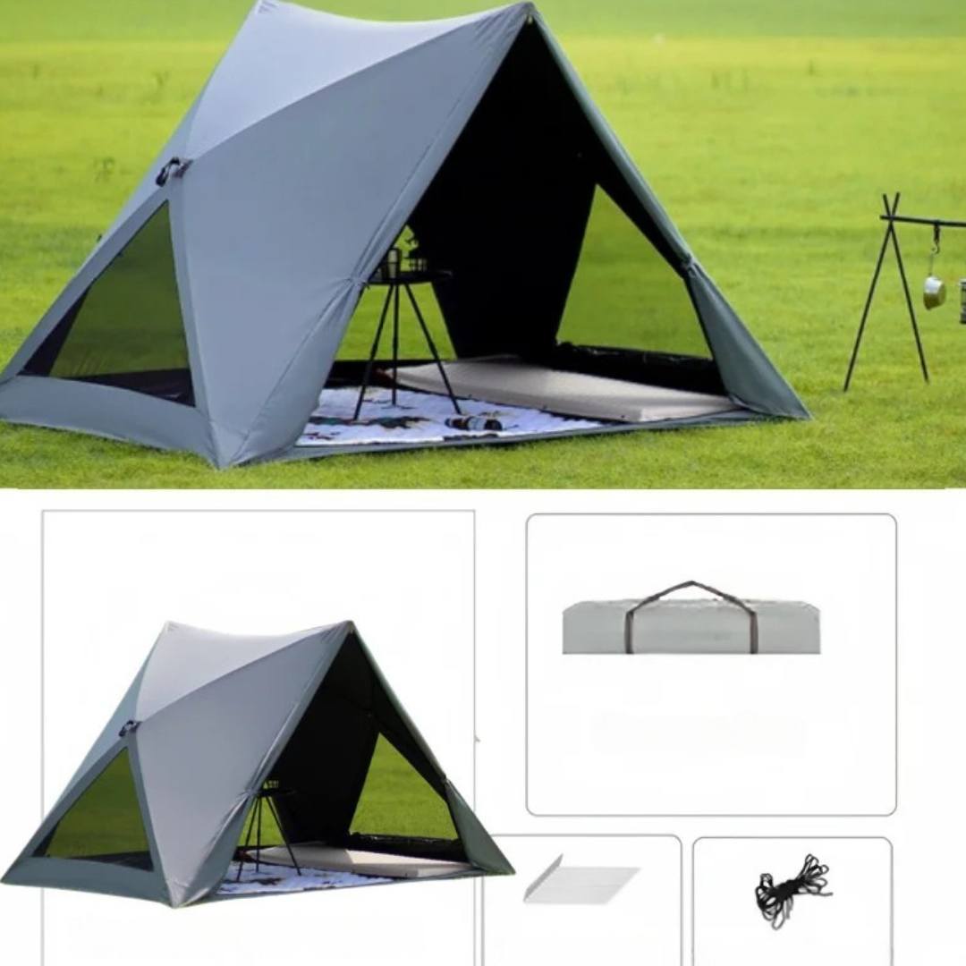 Tente de camping pop-up avec abri solaire
