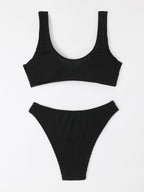 Maillot de bain torsadé pour femme avec tissu ondulé à volants
