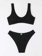 Maillot de bain torsadé pour femme avec tissu ondulé à volants