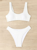 Maillot de bain torsadé pour femme avec tissu ondulé à volants