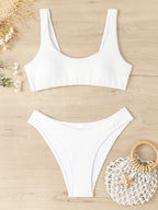 Maillot de bain torsadé pour femme avec tissu ondulé à volants