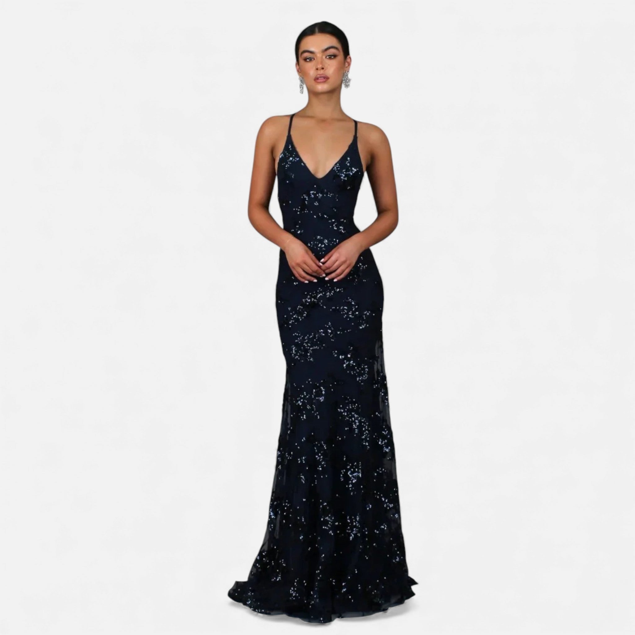 Robe longue élégante à sequins pour femme