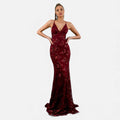 Robe longue élégante à sequins pour femme