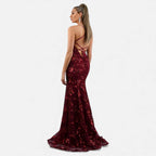 Robe longue élégante à sequins pour femme