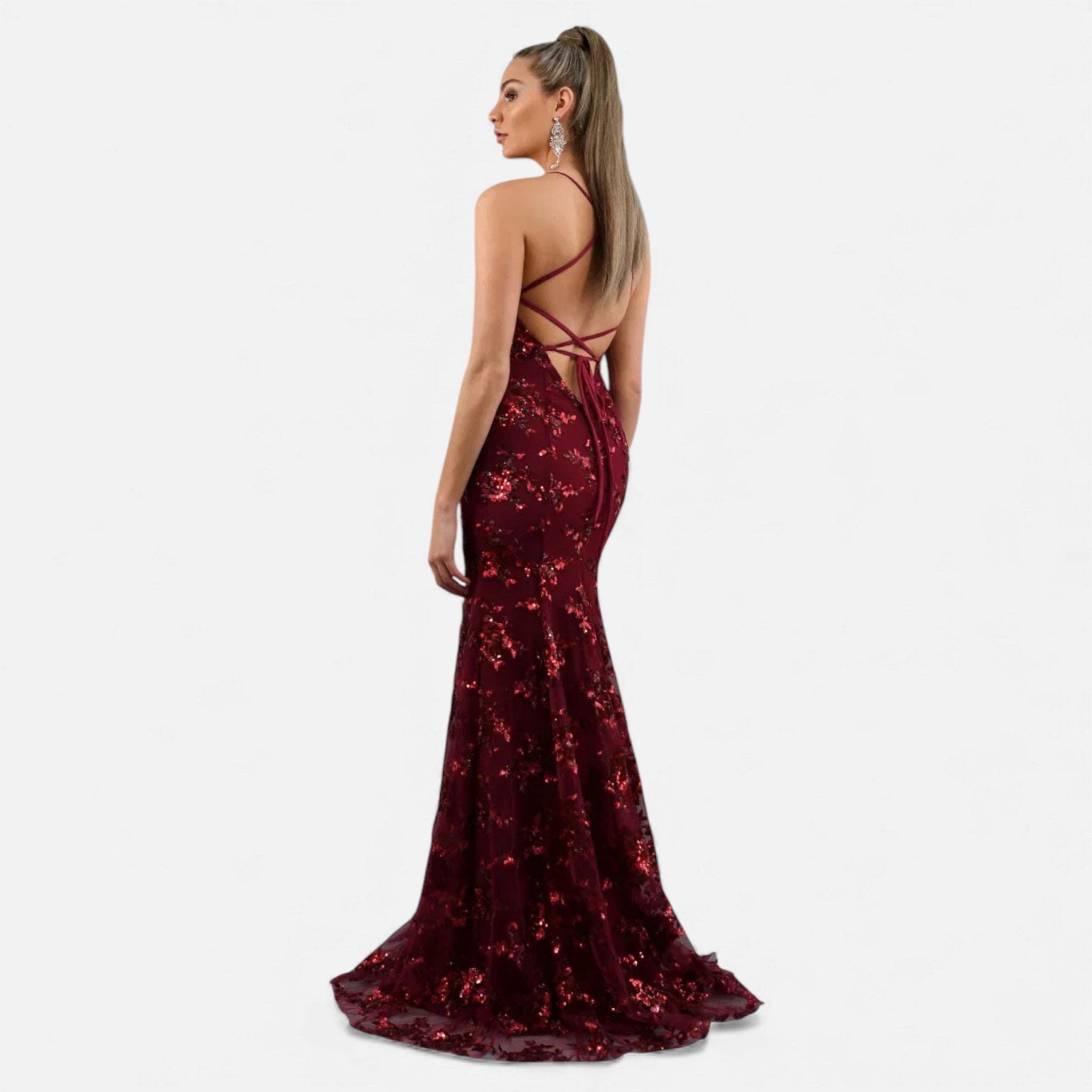 Robe longue élégante à sequins pour femme
