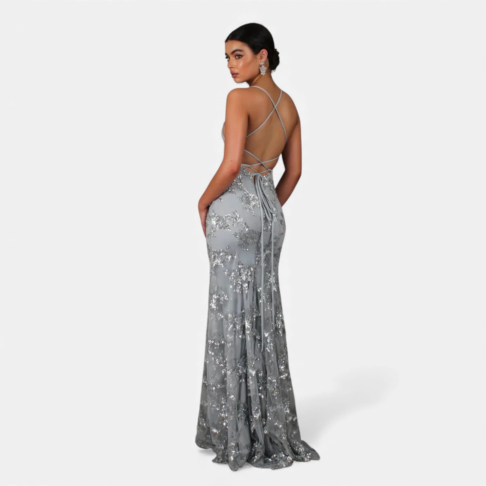 Robe longue élégante à sequins pour femme