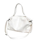 Sac à main blanc élégant en cuir avec bandoulière ajustable, design moderne et minimaliste, idéal pour la mode féminine et les accessoires tendance.