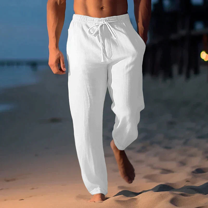 Mode Pantalon de lin ample pour homme en été - Naville
