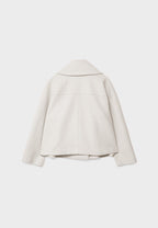 Manteau court pour femme avec double rangée de boutons et design intemporel