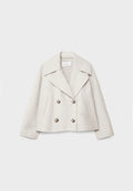 Manteau court pour femme avec double rangée de boutons et design intemporel