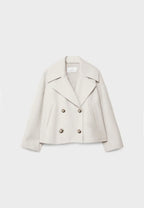Manteau court pour femme avec double rangée de boutons et design intemporel